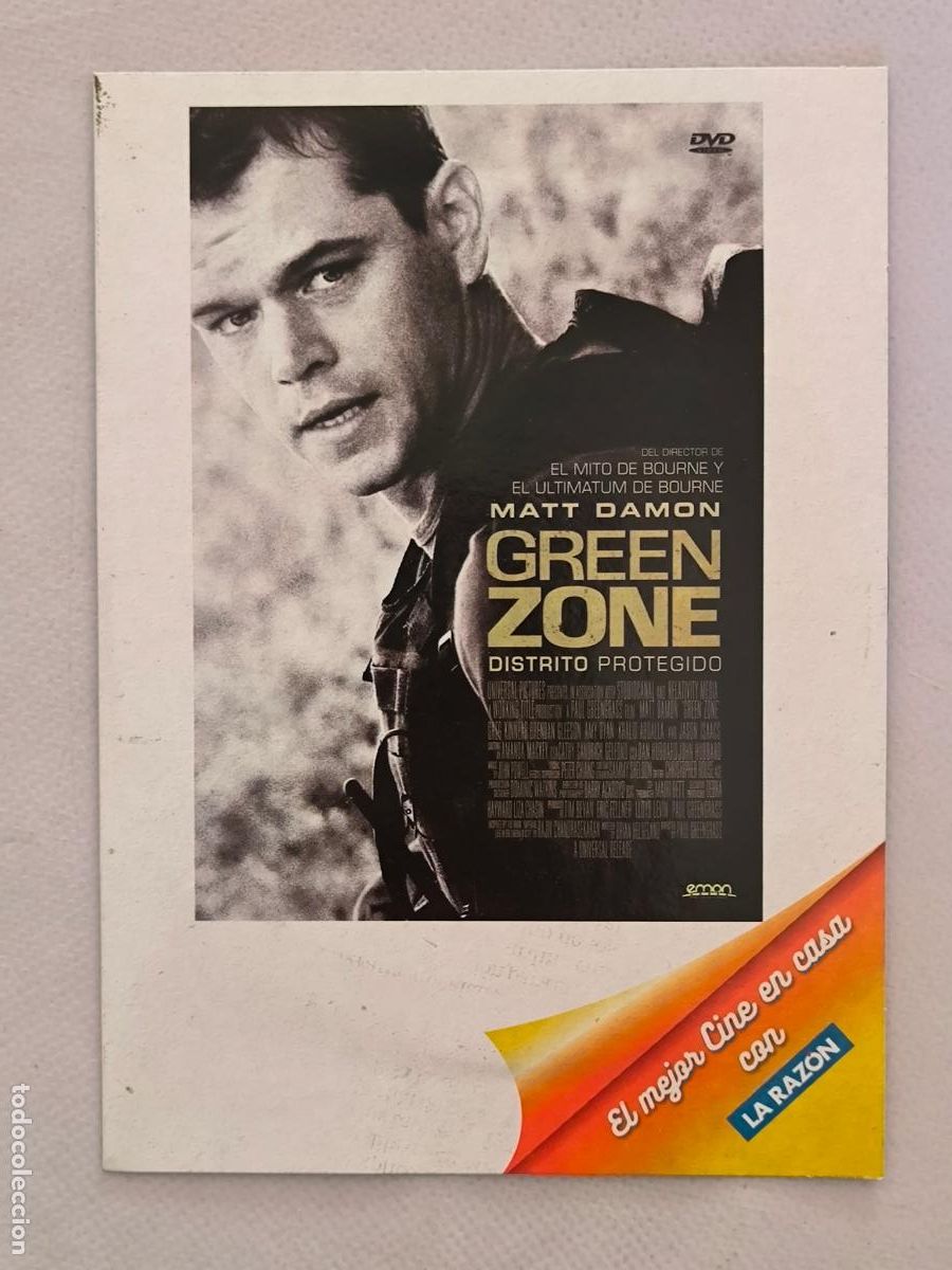 Cinema: DVD GREEN ZONE - DISTRITO PROTEGIDO - MATT DAMON - FUNDA FINA CARTON (018A)