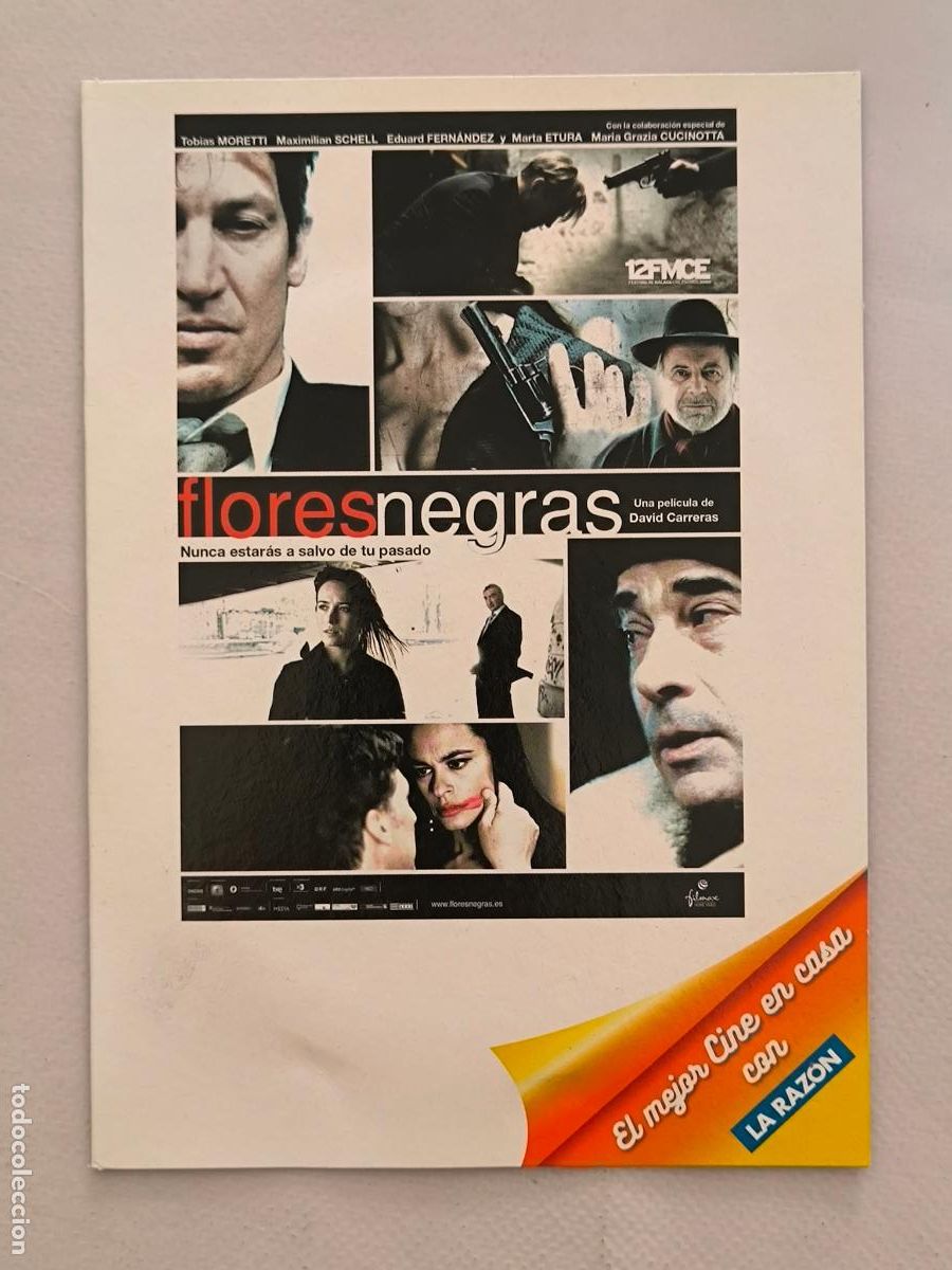 Cine: DVD FLORES NEGRAS - DAVID CARRERAS - FUNDA FINA CARTON (024D)