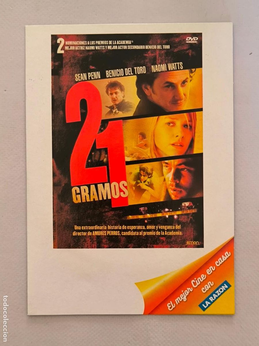 Cine: DVD 21 GRAMOS - SEAN PENN - FUNDA FINA CARTON (024D)