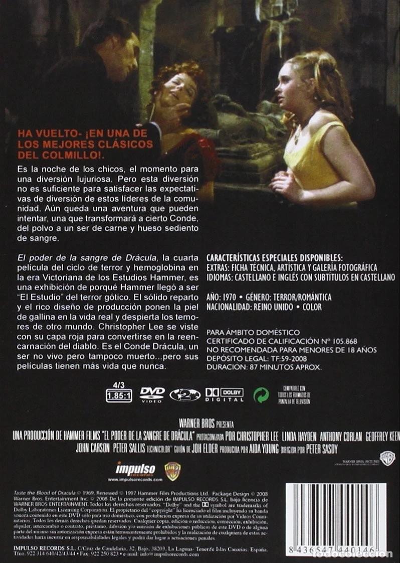 Cine: EL PODER DE LA SANGRE DE DRACULA (DVD) - Foto 2
