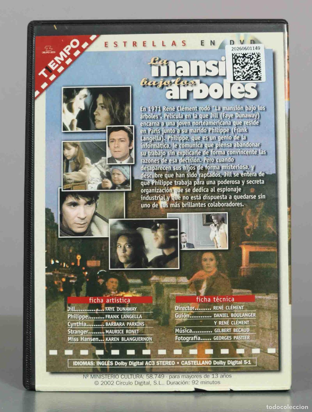 Cine: DVD. La mansi&oacute;n bajo los &aacute;rboles - Ren&eacute; Cl&eacute;ment, Faye Dunaway, Frank Langella, Gilbert B&eacute;caud