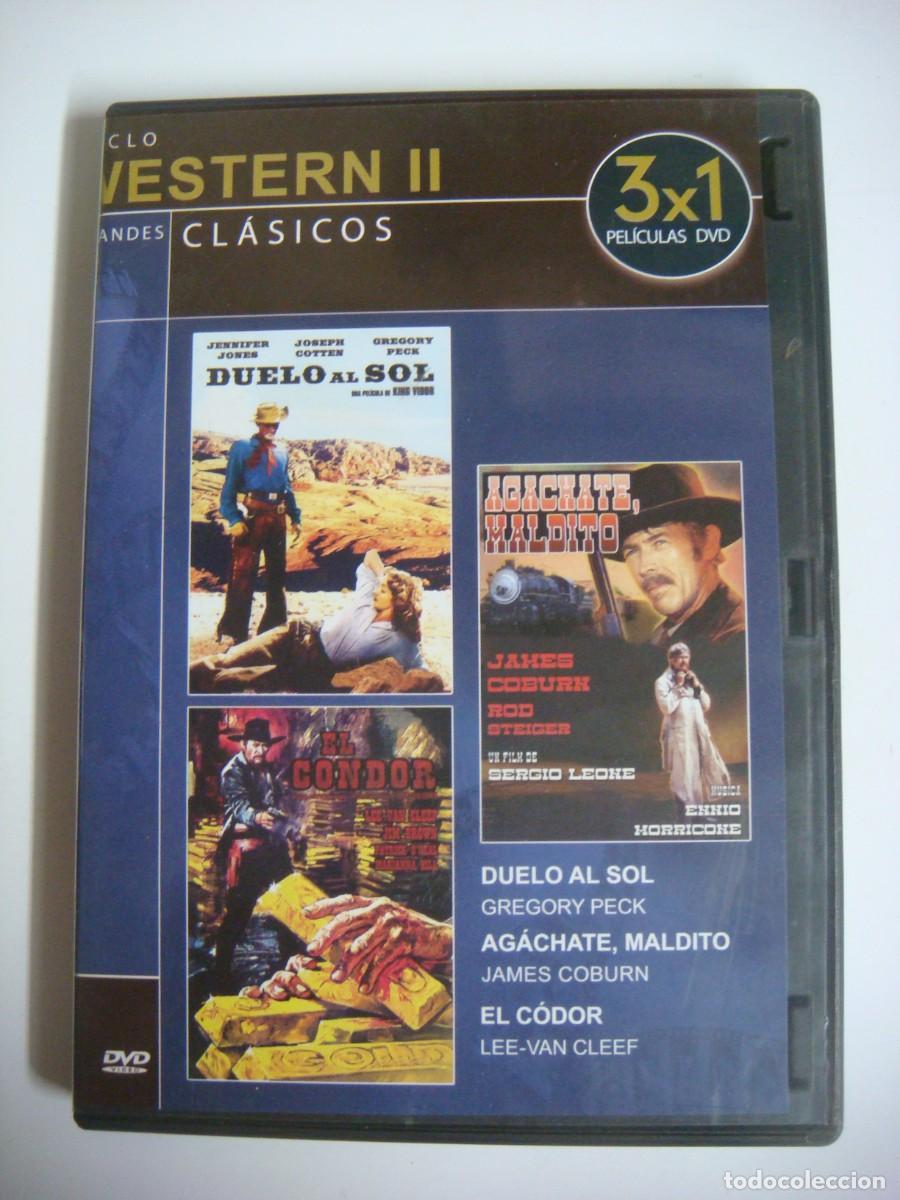 Cine: D.V.D. 3X1 DUELO AL SOL-EL CONDOR Y AGACHATE MALDITO-CAJ-N&ordm;-2