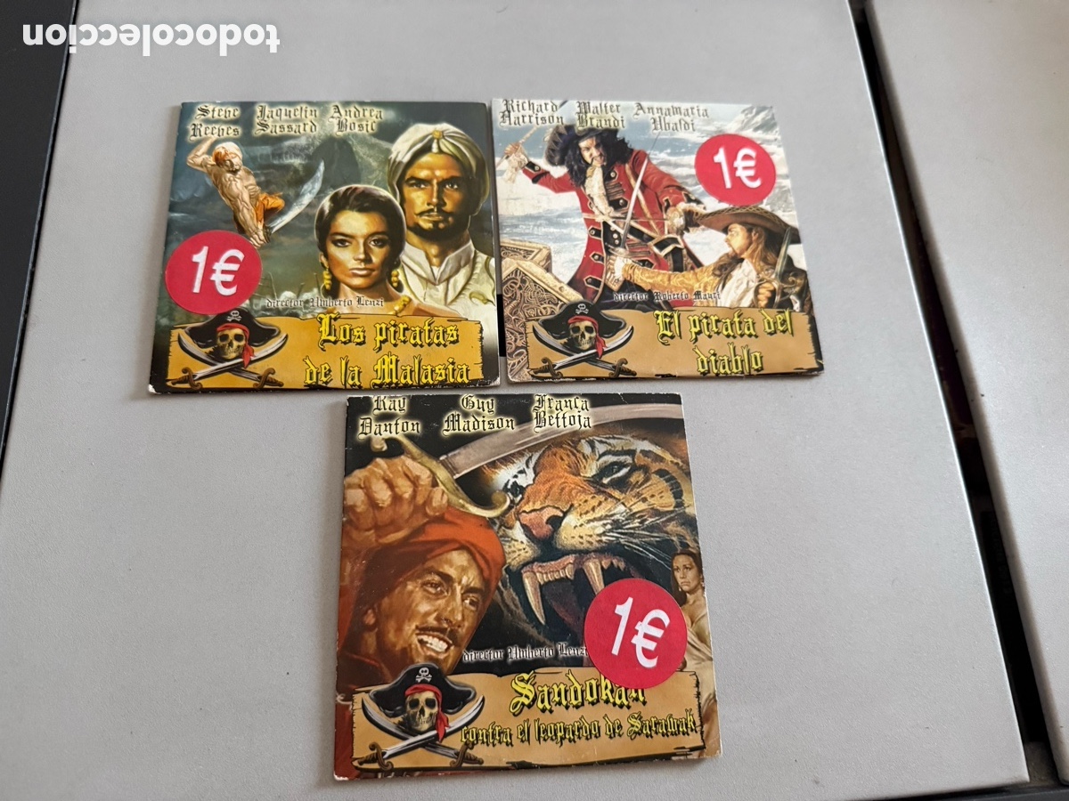 Cine: DVD. 3 DVD&rsquo;S. PIRATAS. cajas cart&oacute;n peque&ntilde;as