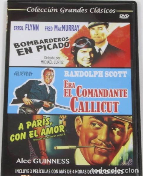 Cine: Pel&iacute;cula DVD. Bombarderos en picado + Era el Comandante Callicut + A Paris con el amor.