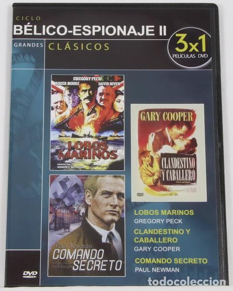 Cine: Pel&iacute;cula DVD. Lobos Marinos + Clandestino y Caballero + Comando Secreto. Pedido m&iacute;nimo 6 &euro;