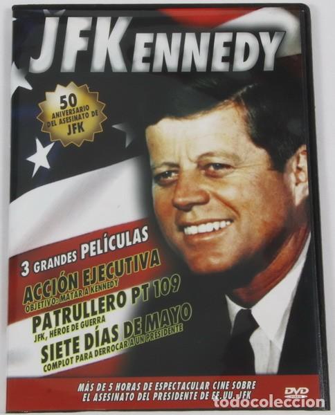 Cine: Pel&iacute;cula DVD. Accion ejecutiva. Objetivo matar a Kennedy + Patrullero PT 109 + Siete dias de Mayo.
