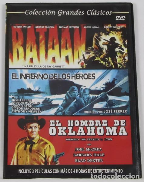 Cine: Pel&iacute;cula DVD. Bataan + El infierno de los Heroes + El hombre de Oklahoma. Pedido m&iacute;nimo 6 &euro;