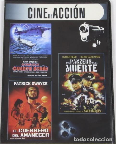Cine: Pel&iacute;cula DVD. Al final de la cuenta atr&aacute;s + Los Panzers de la muerte + El guerrero del amanecer.
