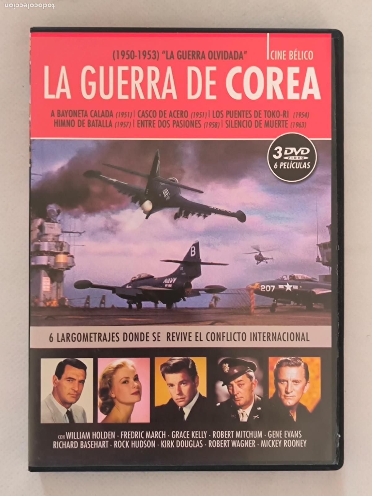 Cine: DVD LA GUERRA DE COREA - 3 DISCOS - 6 PELICULAS - A BAYONETA CALADA, CASCO DE ACERO... (180)
