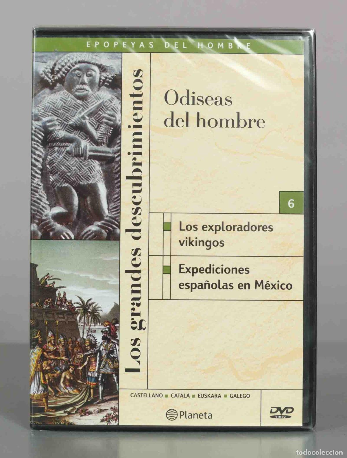 Cine: DVD. Odiseas del hombre - Los exploradores vikingos, Expediciones espa&ntilde;olas en M&eacute;xico - PRECINTADO