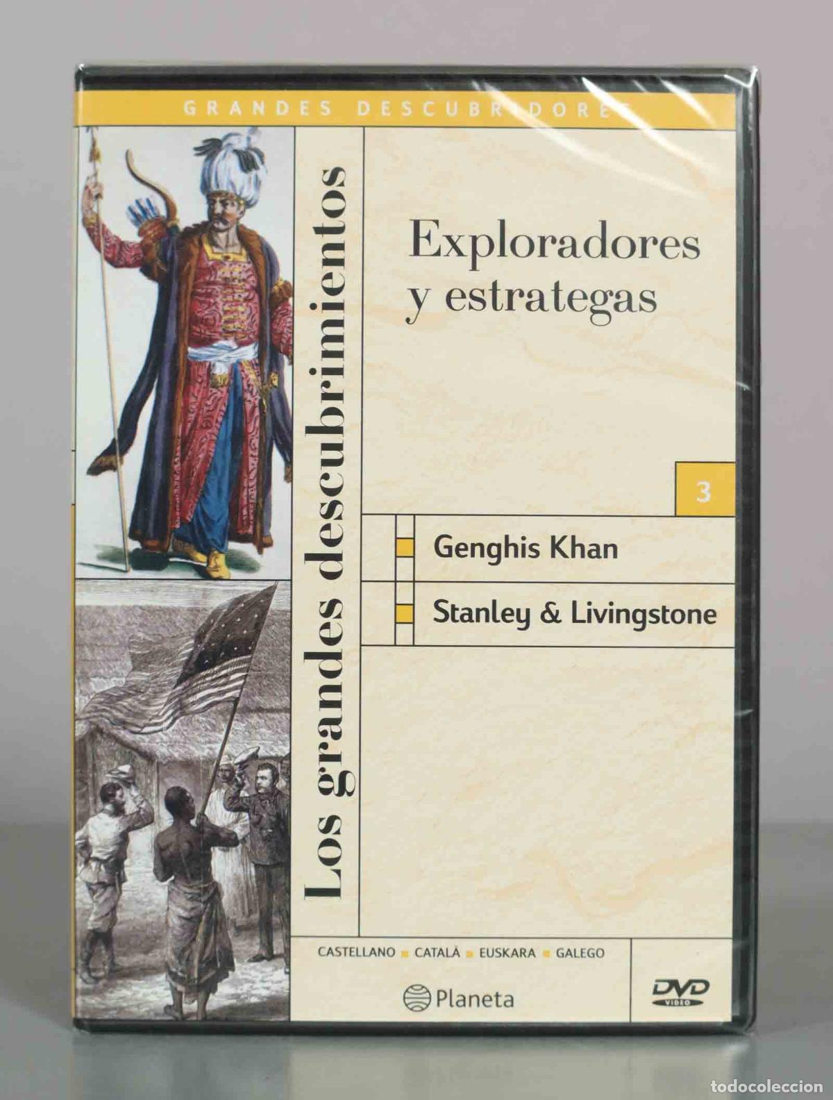 Cine: DVD. Exploradores y estrategas : Genghis Khan . Stanley and Livingstone - Editorial Planet PRECINTA