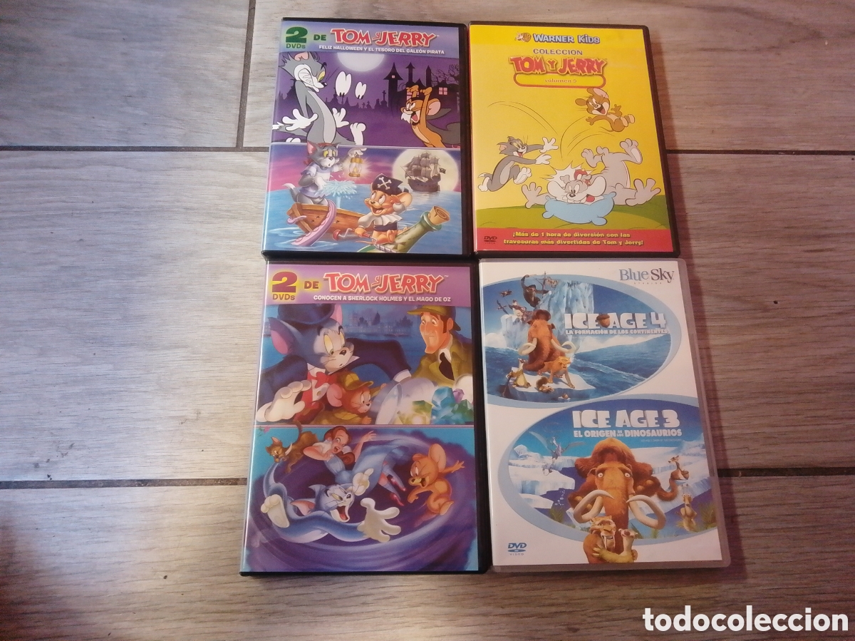 Cine: PACK 4 DVDS INFANTIL - ICED AGED 3/4 - TOM Y JERRY - CC -
