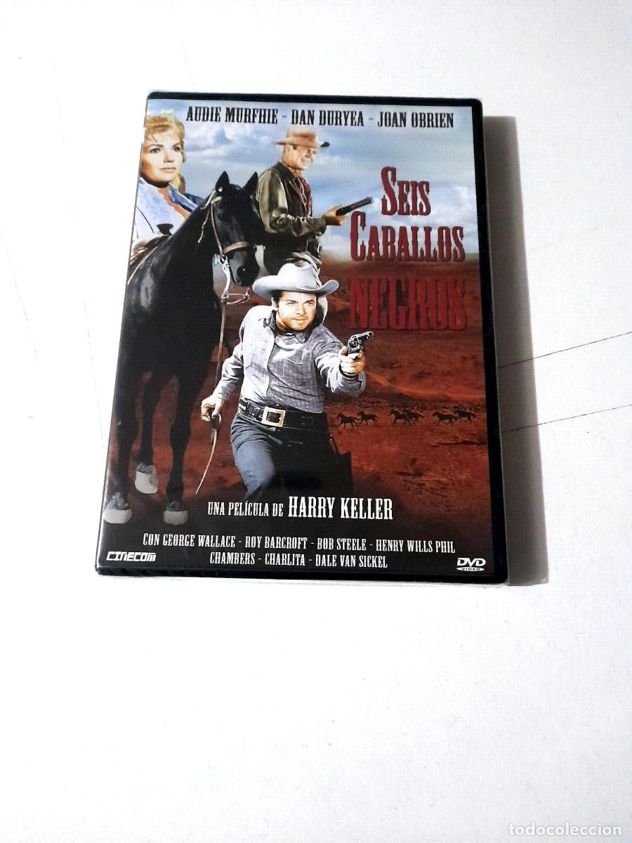 Cine: DVD &rdquo;SEIS CABALLOS NEGROS&rdquo; PRECINTADO SEALED HARRY KELLER AUDIE MURPHIE DAN DURY