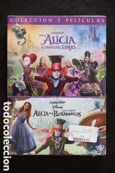 Cine: Pack 2 DVD precintado. ALICIA EN EL PA&Iacute;S DE LAS MARAVILLAS + A TRAV&Eacute;S DEL ESPEJO. Johnn Depp. Disney
