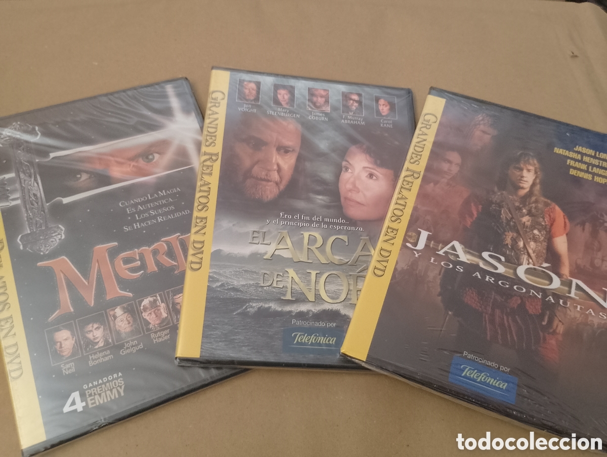 Cin&eacute;ma: 3 Dvds. Merl&iacute;n + El arca de no&eacute; + Jas&oacute;n y los Argonautas. Precintados.