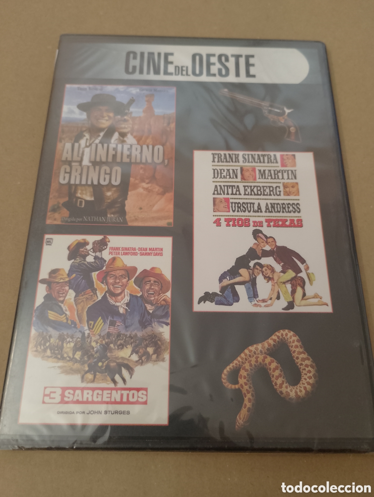 Cine: Dvd. Al infierno gringo + 4 t&iacute;os en Texas + 3 sargentos. Precintado.