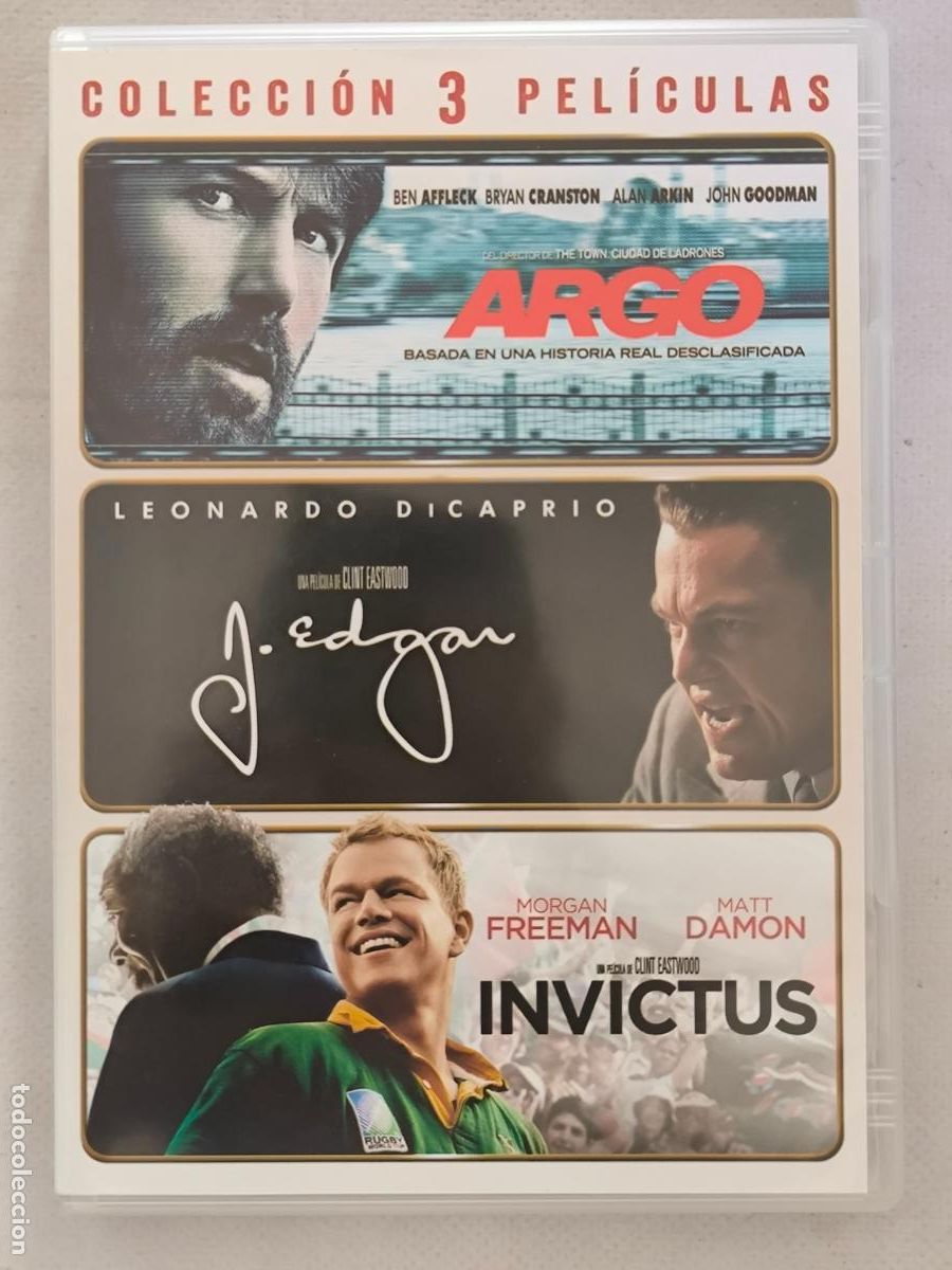 Cine: DVD ARGO / J. EDGAR / INVICTUS - 3 PELICULAS (U3)