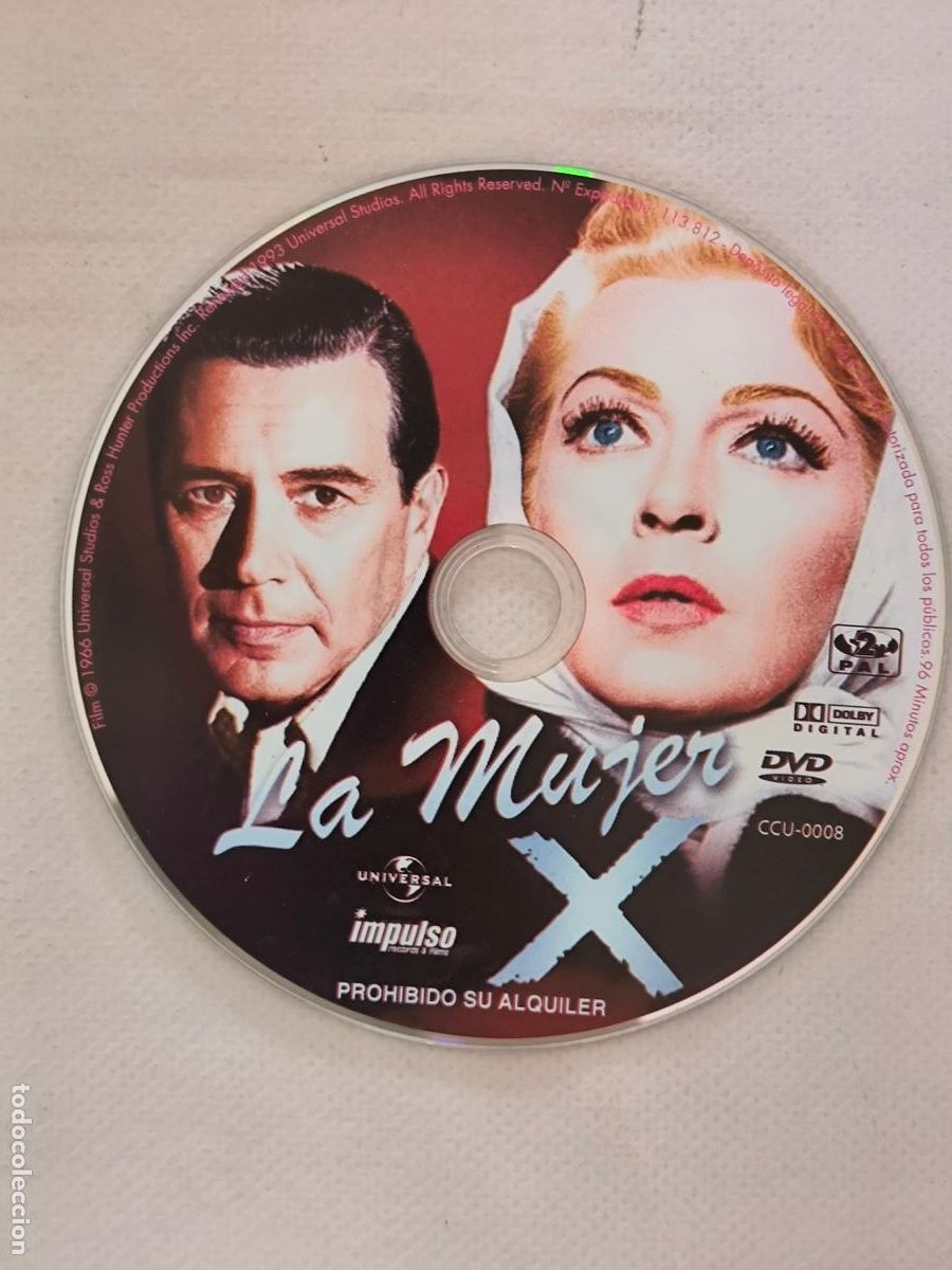 Cine: DVD LA MUJER X - SOLO DISCO (018B)