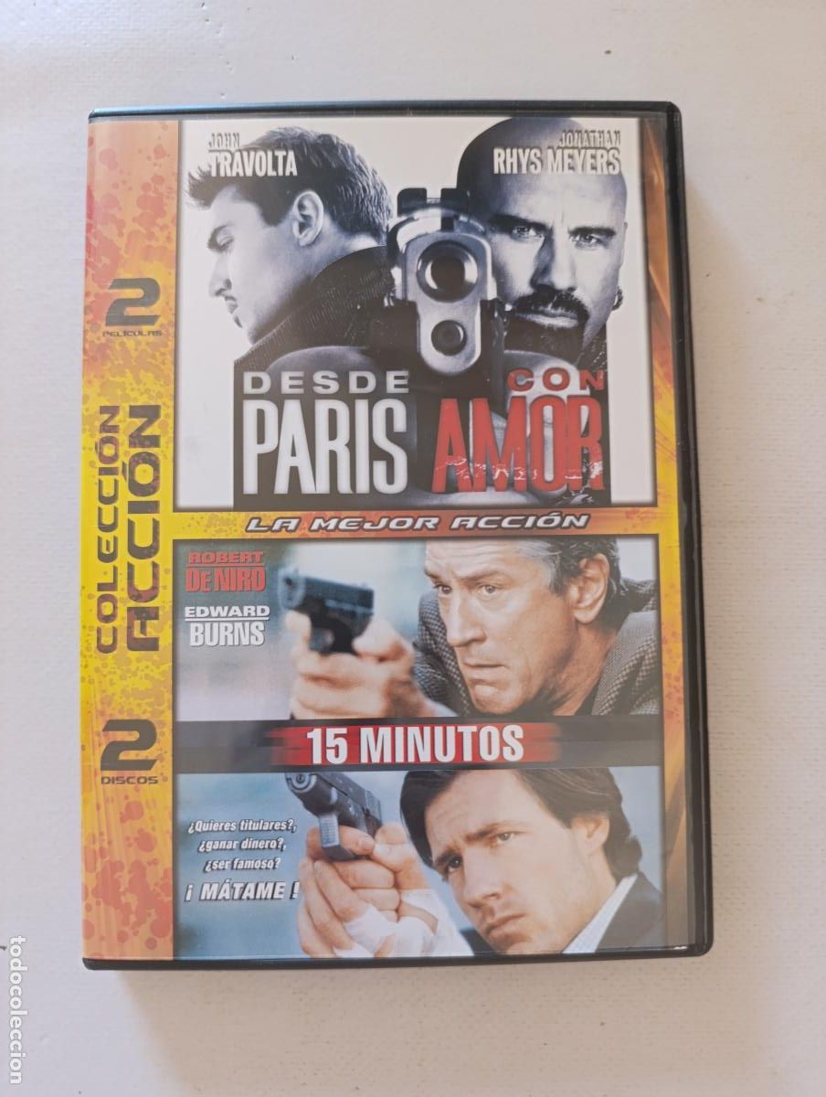 Cine: DVD DESDE PARIS CON AMOR / 15 MINUTOS - 2 PELICULAS, 2 DISCOS (I4)