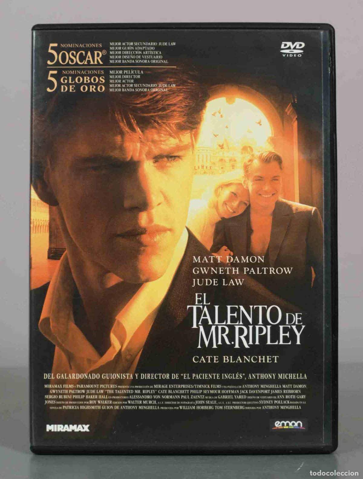Cin&eacute;ma: DVD. El talento de Mr. Ripley - Matt Damon, Gwyneth Paltrow, Jude Law, Cate Blanchett