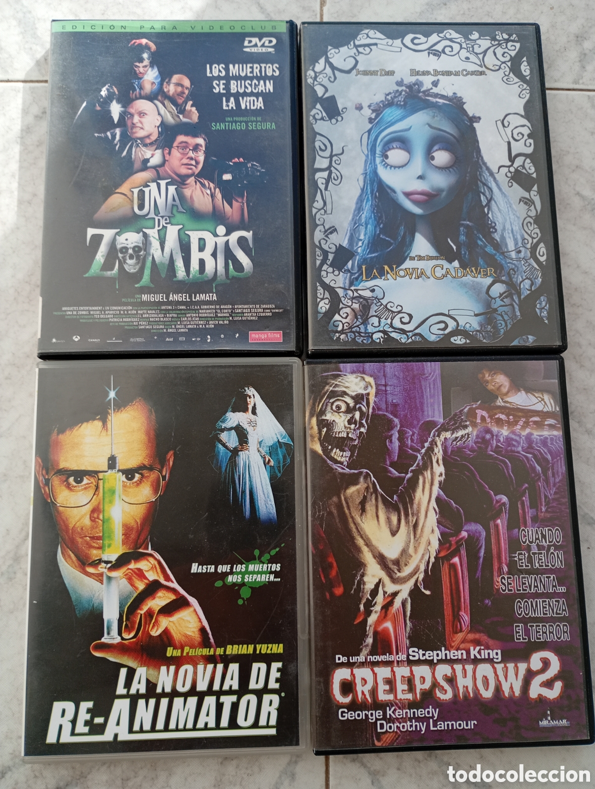 Cinema: lote 4 titulos DVD LA NOVIA DE REANIMATOR Creepshow 2 terror DVD
