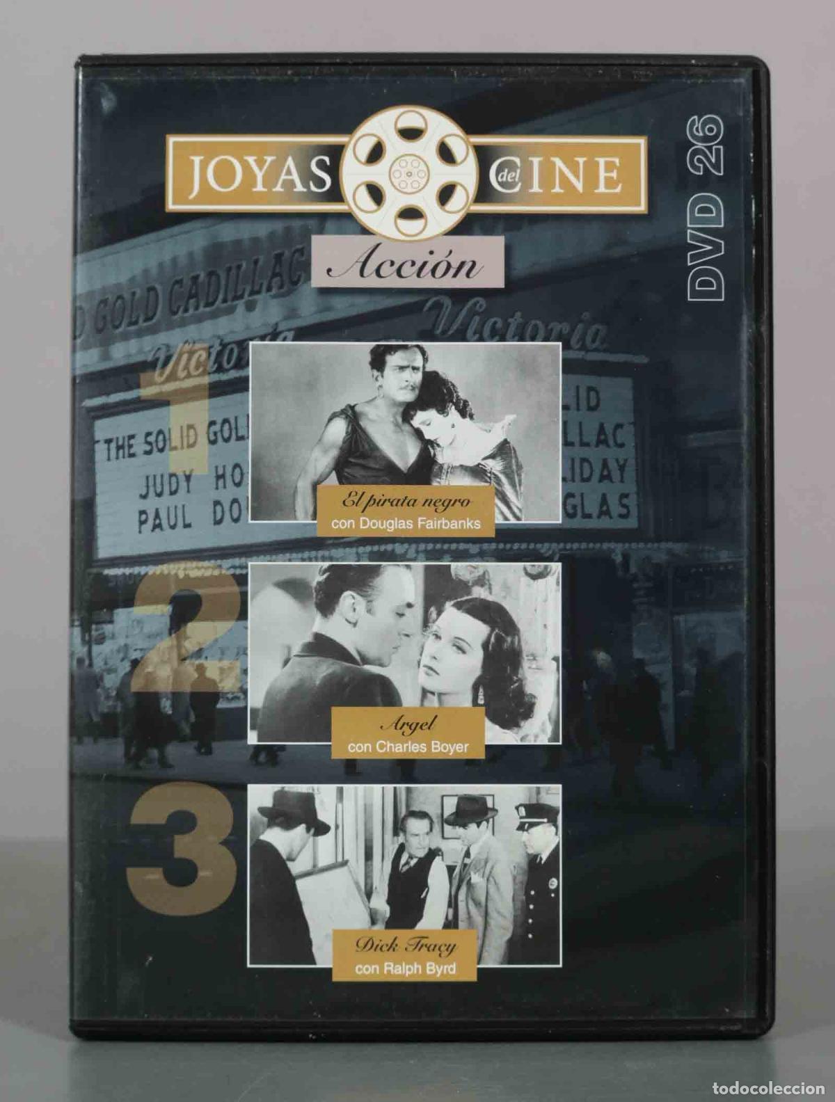 Cine: DVD. Joyas del Cine: Acci&oacute;n - El pirata negro, Argel, Dick Tracy - Douglas Fairbanks, Charles Boyer