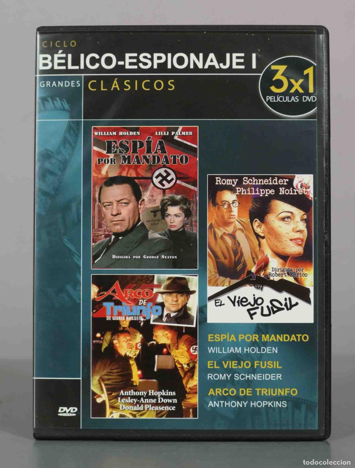 Kino: DVD. Ciclo B&eacute;lico-Espionaje I Grandes Cl&aacute;sicos 3x1 - Esp&iacute;a por mandato, El viejo fusil, Arco de tri