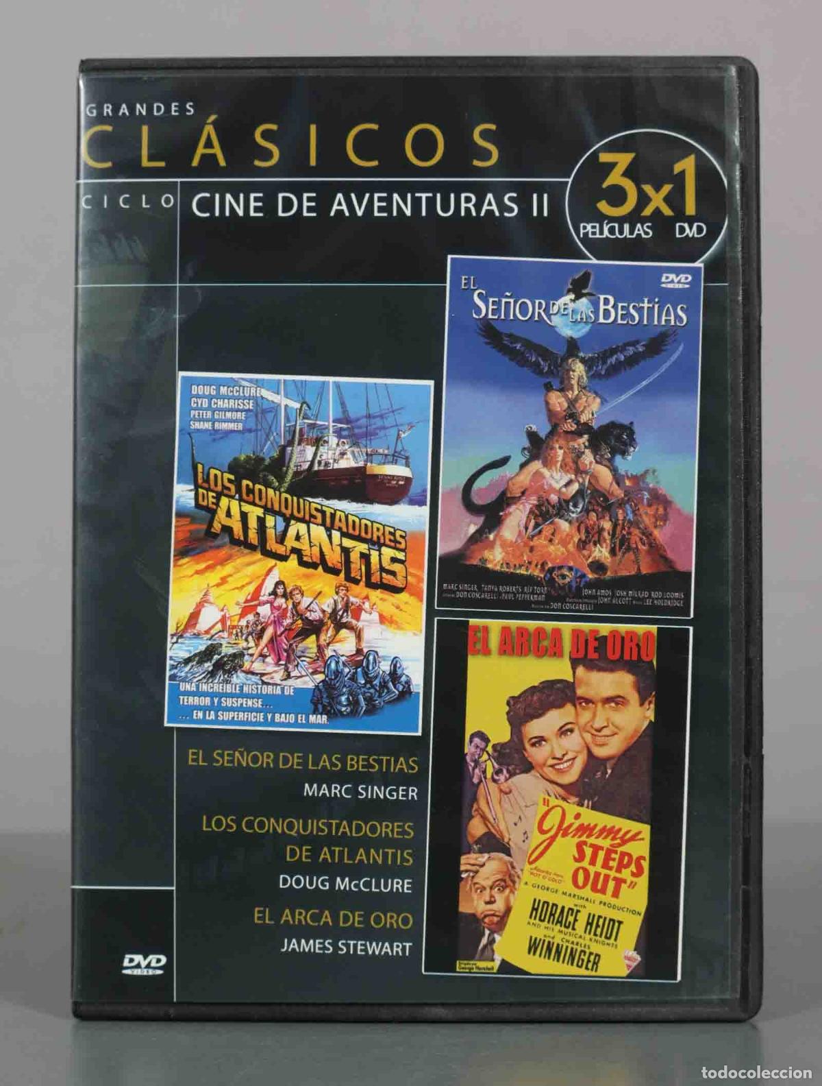 Cine: DVD. Grandes Cl&aacute;sicos Ciclo Cine de Aventuras II: El Se&ntilde;or de las Bestias, Los Conquistadores de At