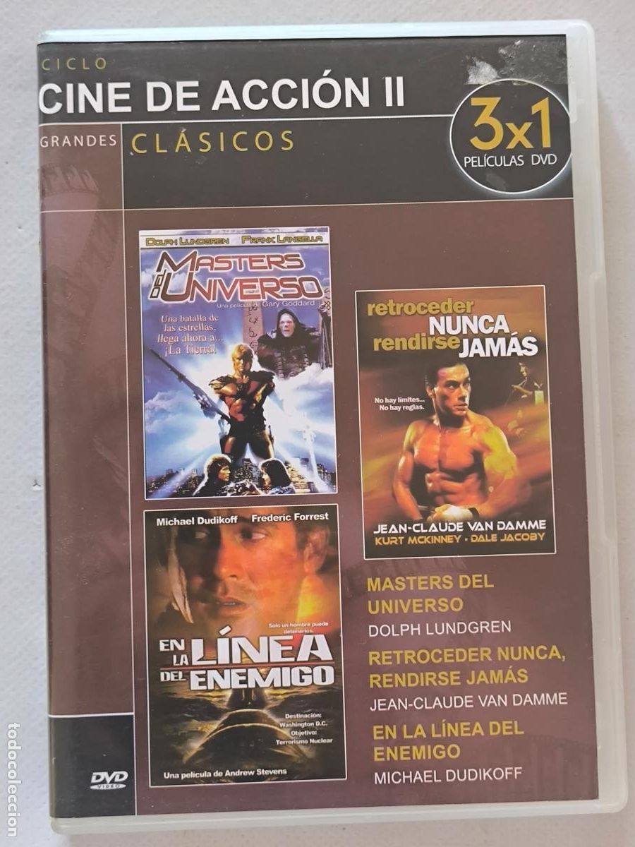 Cine: DVD MASTERS DEL UNIVERSO / RETROCEDER NUNCA, RENDIRSE JAMAS / EN LA LINEA DEL ENEMIGO (X5)