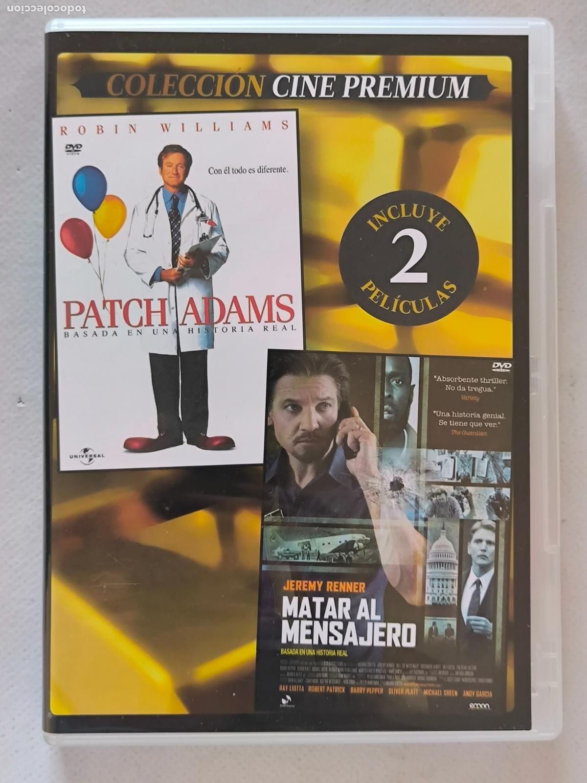 Cine: DVD MATAR AL MENSAJERO / PATCH ADAMS - 2 PELICULAS (Y5)