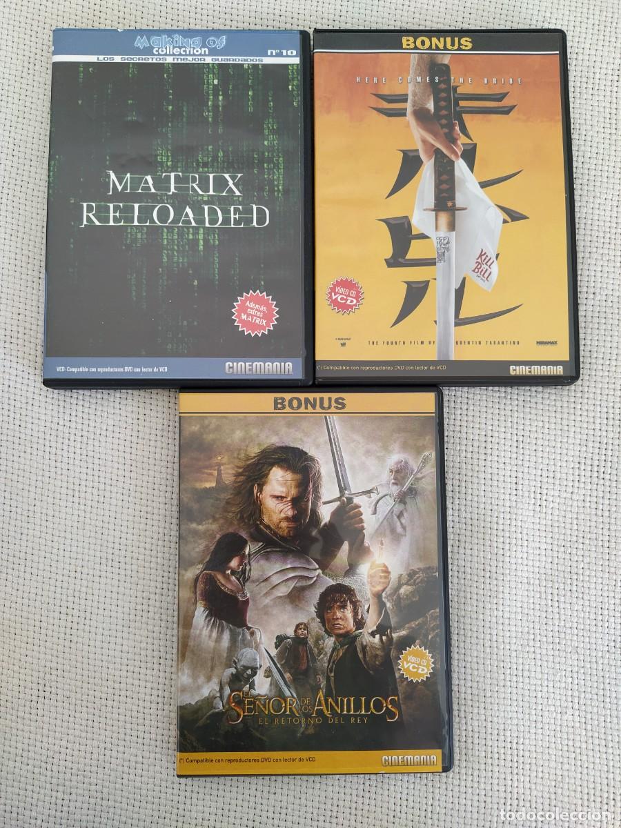 Cine: VCD DVD extras Matrix, Kill Bill, El se&ntilde;or de los anillos
