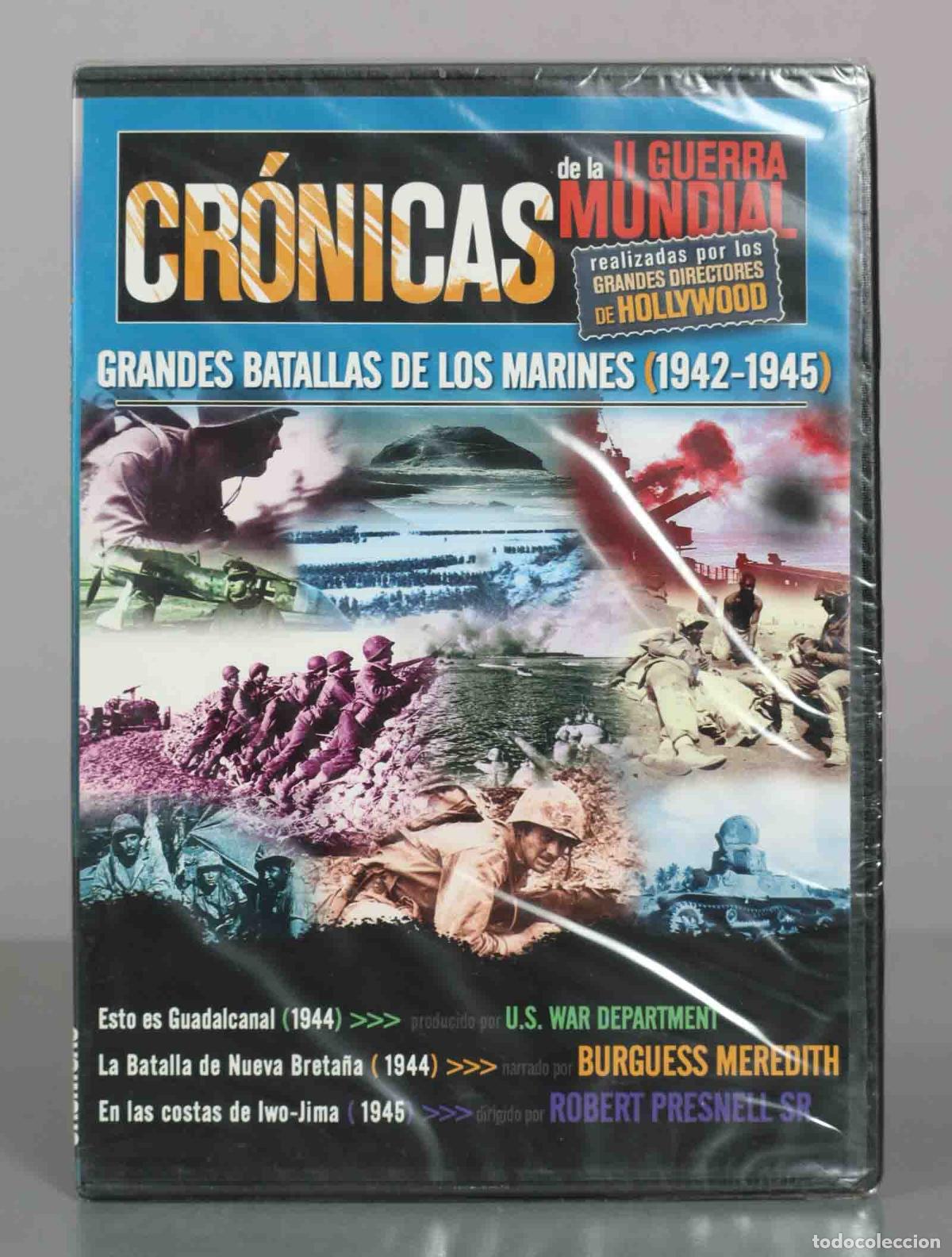 Cine: DVD. Cr&oacute;nicas de la II Guerra Mundial: Grandes batallas de los marines - Burgess Meredit PRECINTADO