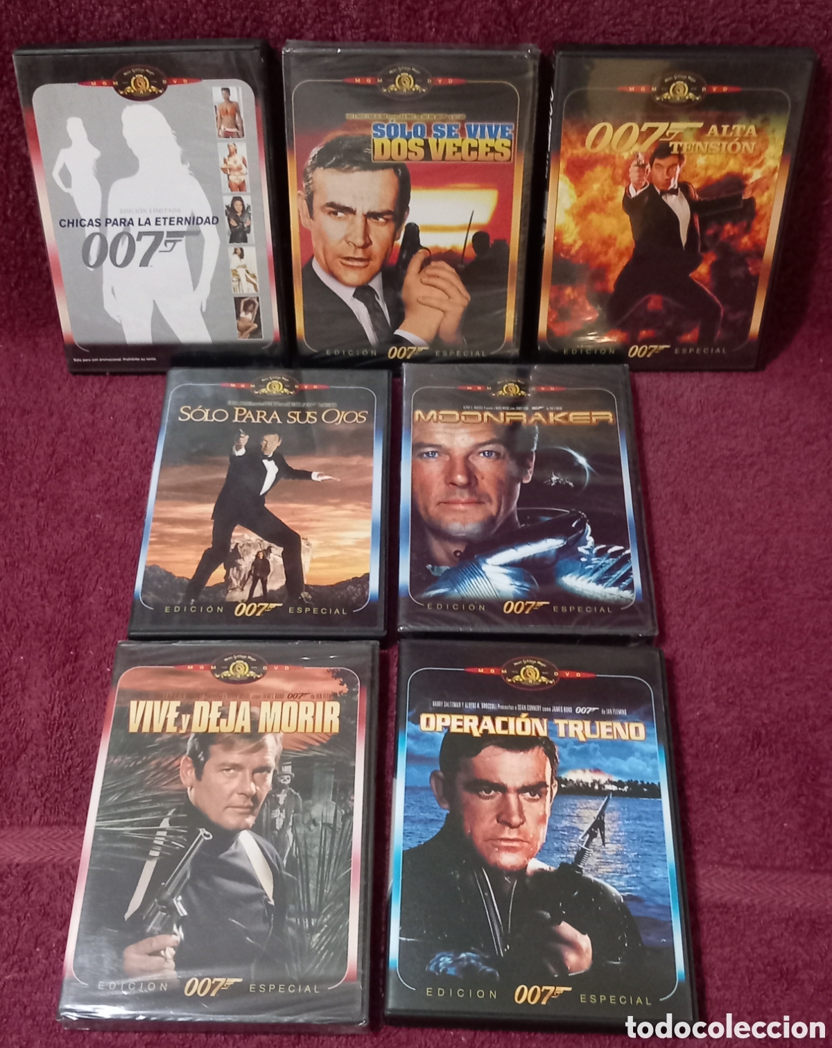 Kino: LOTE 7&times;DVDs COLECCION:JAMES BOND 007(como nuevos/3 PRECINTADOS)