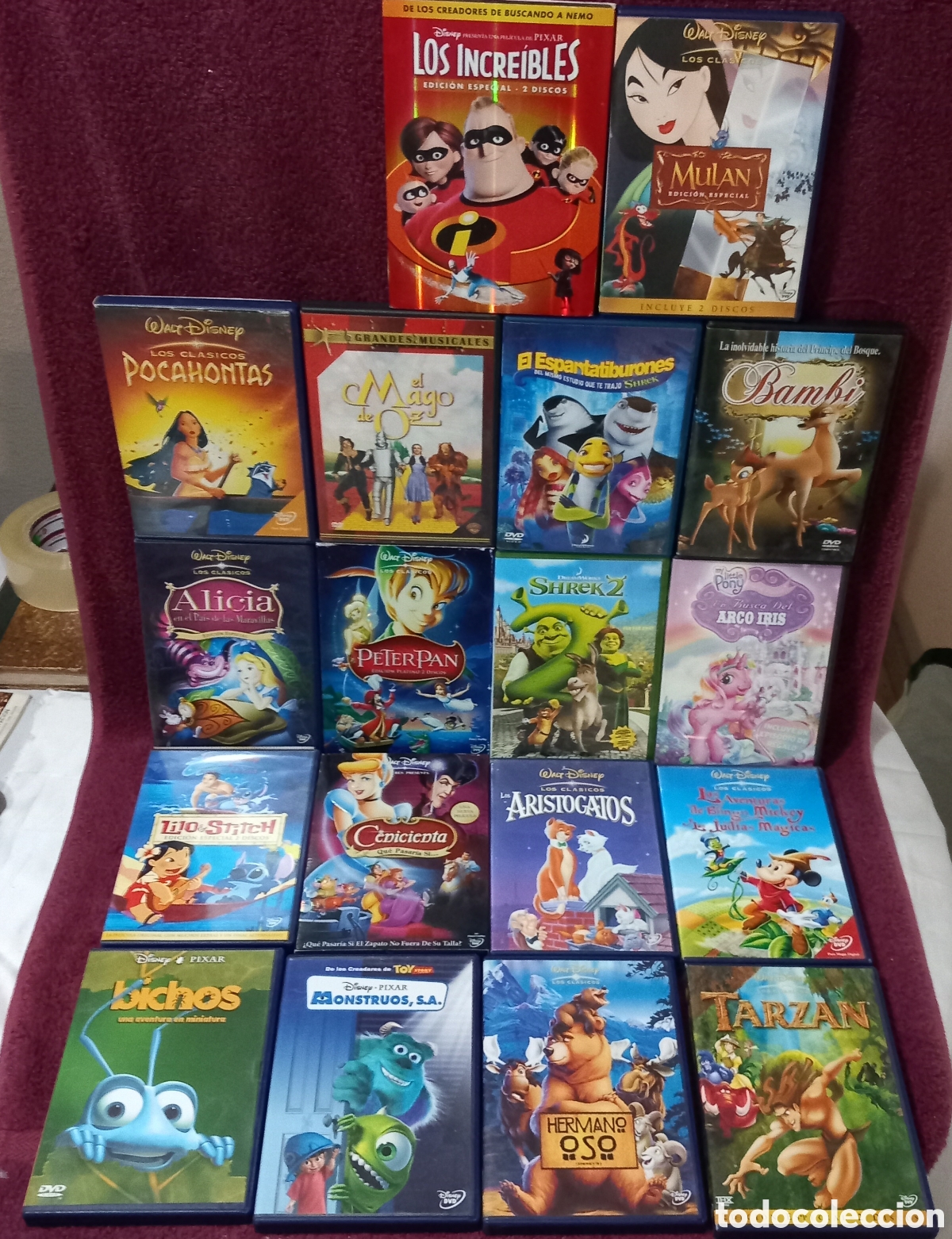 Cine: COLECCION 18&times;DVDs WALT DISNEY+DISNEY PIXAR+CD PRECINTADO BELLA Y BESTIA