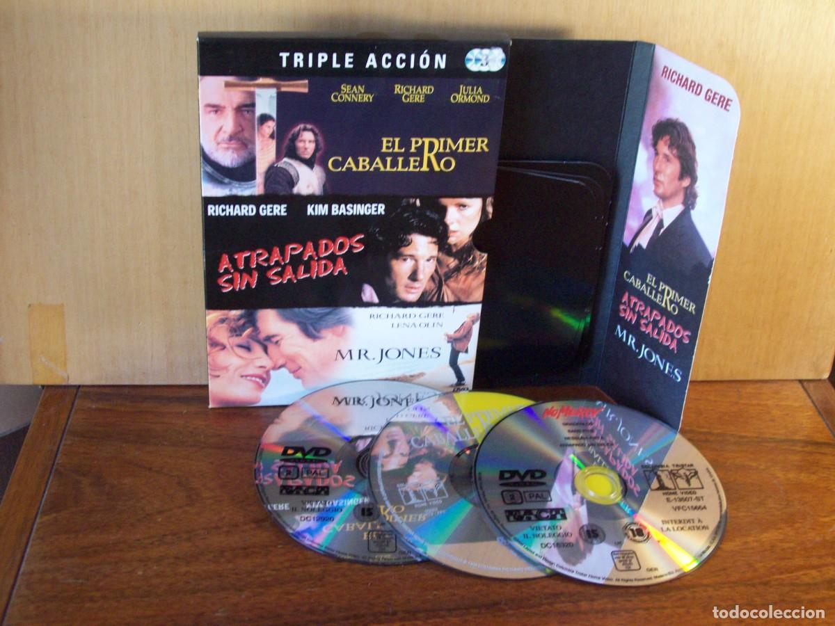 Cine: EL PRIMER CABALLERO + ATRAPADOS SIN SALIDA + MR. JONES - TRIPLE DVD EN ESTUCHE DE CARTON