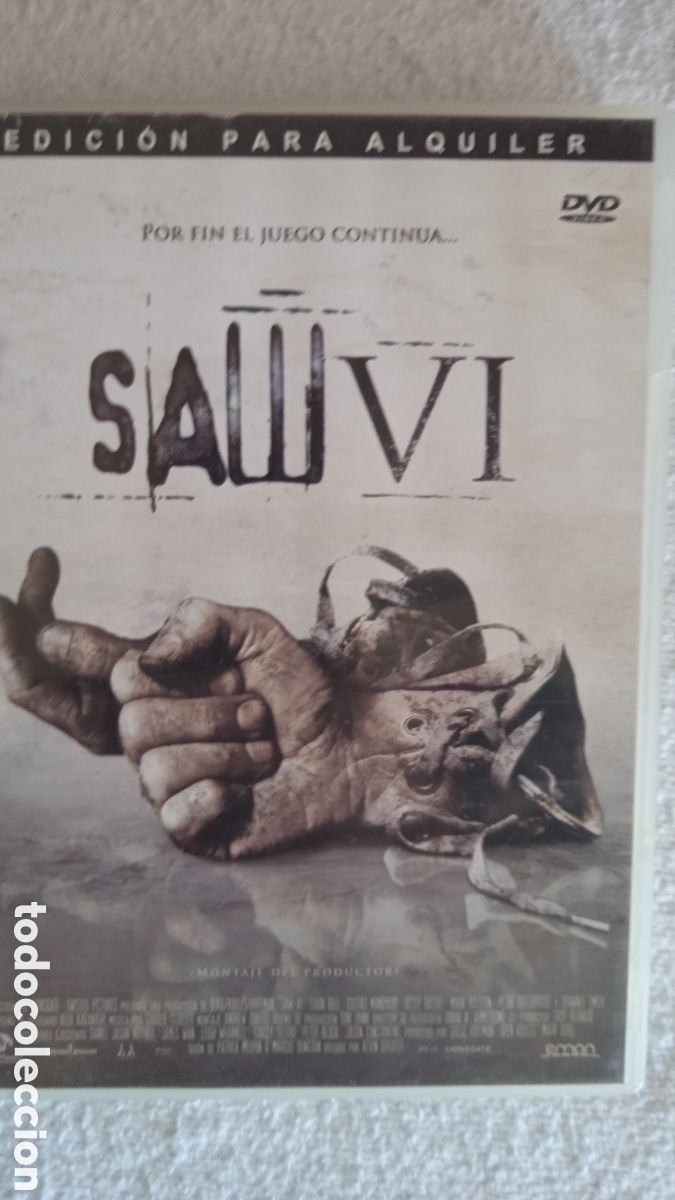 Cine: Saw VI (2009) DVD Edici&oacute;n Videoclub | Terror Gore | Coleccionista | Descatalogada | Lionsgate