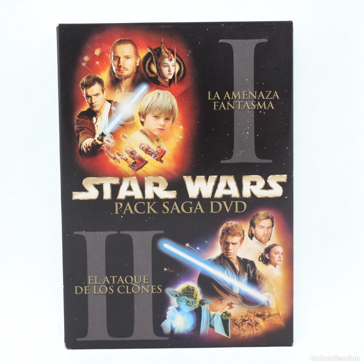 Cine: Star Wars Pack Saga 4 DVD Amenaza fantasma Ataque Clones PAL 2 Castellano Ingl&eacute;s
