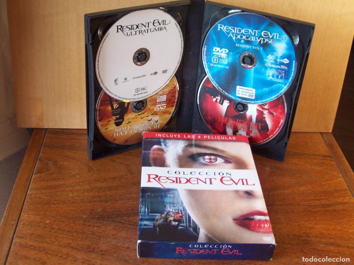 Cine: RESIDEN EVIL + N&ordm; 2 APOCALIPSIS - EXTINCION Y ULTRATUMBA - LOS CUATRO DVDS EN ESTUCHE CARTON