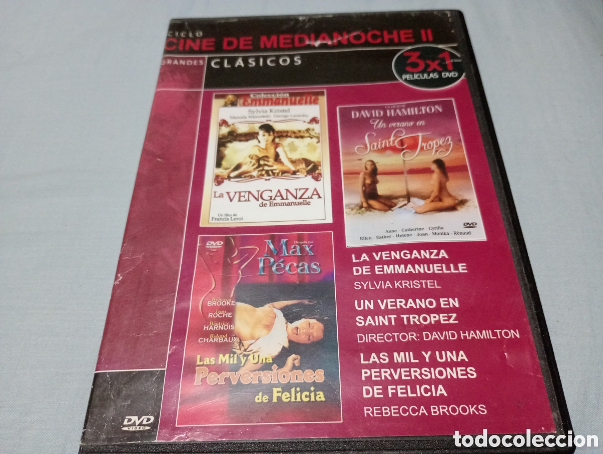 Cine: Cine de medianoche DVD x 3. Max Pecas, Emmanuelle