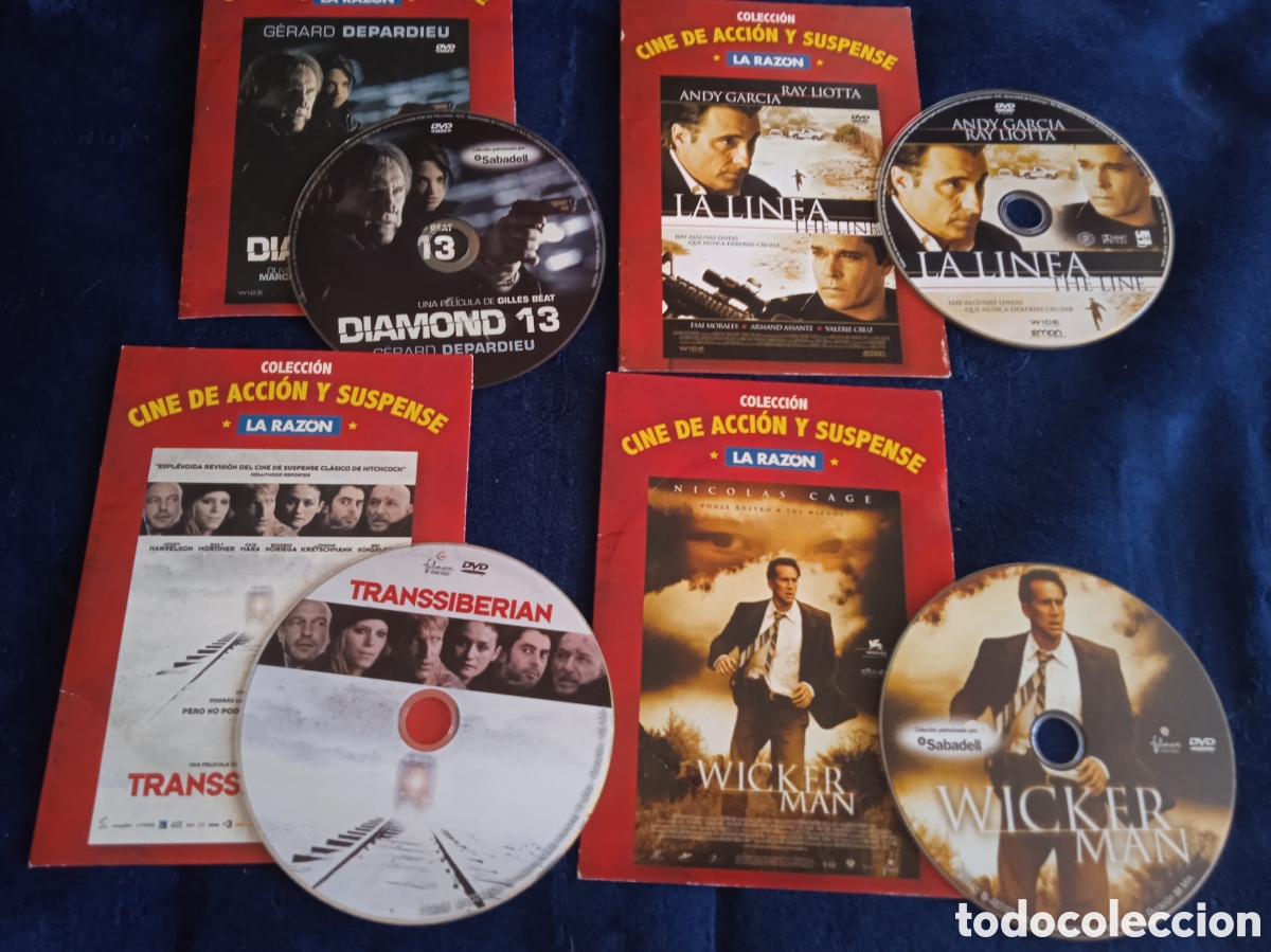 Cinema: CINE DE ACCION Y SUSPENSE, LOTE 4 DVD - DIAMOND 13, LA LINEA, WICKER MAN, TRANSSIBERIAN