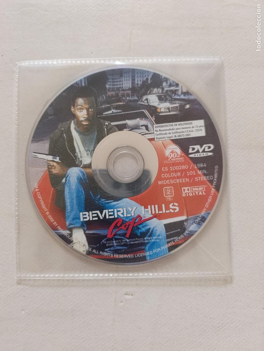 Cine: DVD SUPERDETECTIVE EN HOLLYWOOD (BEVERLY HILLS COP) - SOLO DISCO, SIN CAJA NI CARATULA (270)