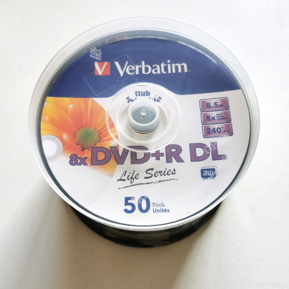 Cine: Verbatim DVD+R DL 8,5 GB 8x Hub Printable &ndash; Tarrina de 50 discos grabables de doble capa (Nuevo y pr