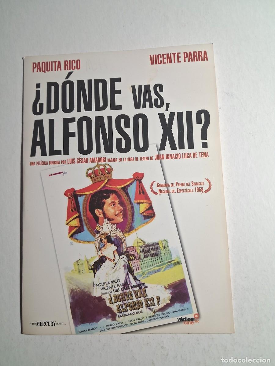 Cine: dvd d&oacute;nde vas alfonso XIII. paquita rico. vicente parra. 110 min caja cart&oacute;n (seminuevo)
