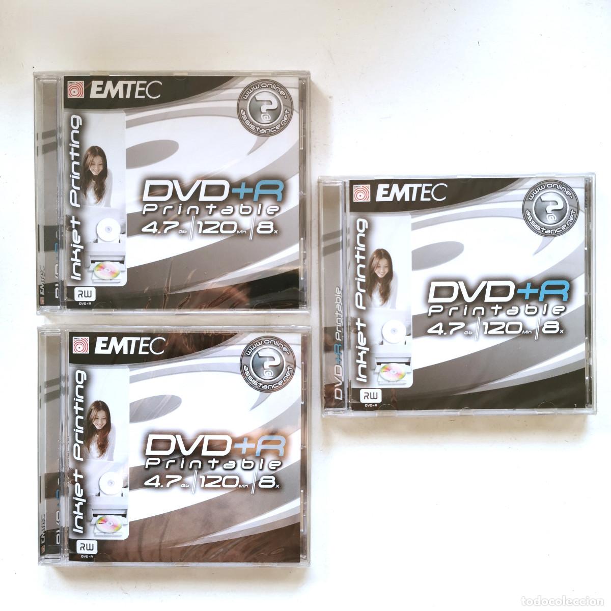 Kino: 3 DVD+R Printable EMTEC 4,7GB 8x nuevos para impresi&oacute;n Inkjet