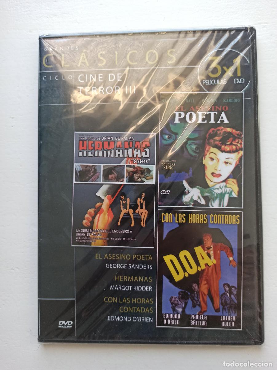 Cine: El asesino poeta / Hermanas / Con las horas contadas - dvd precintado terror Brian de Palma