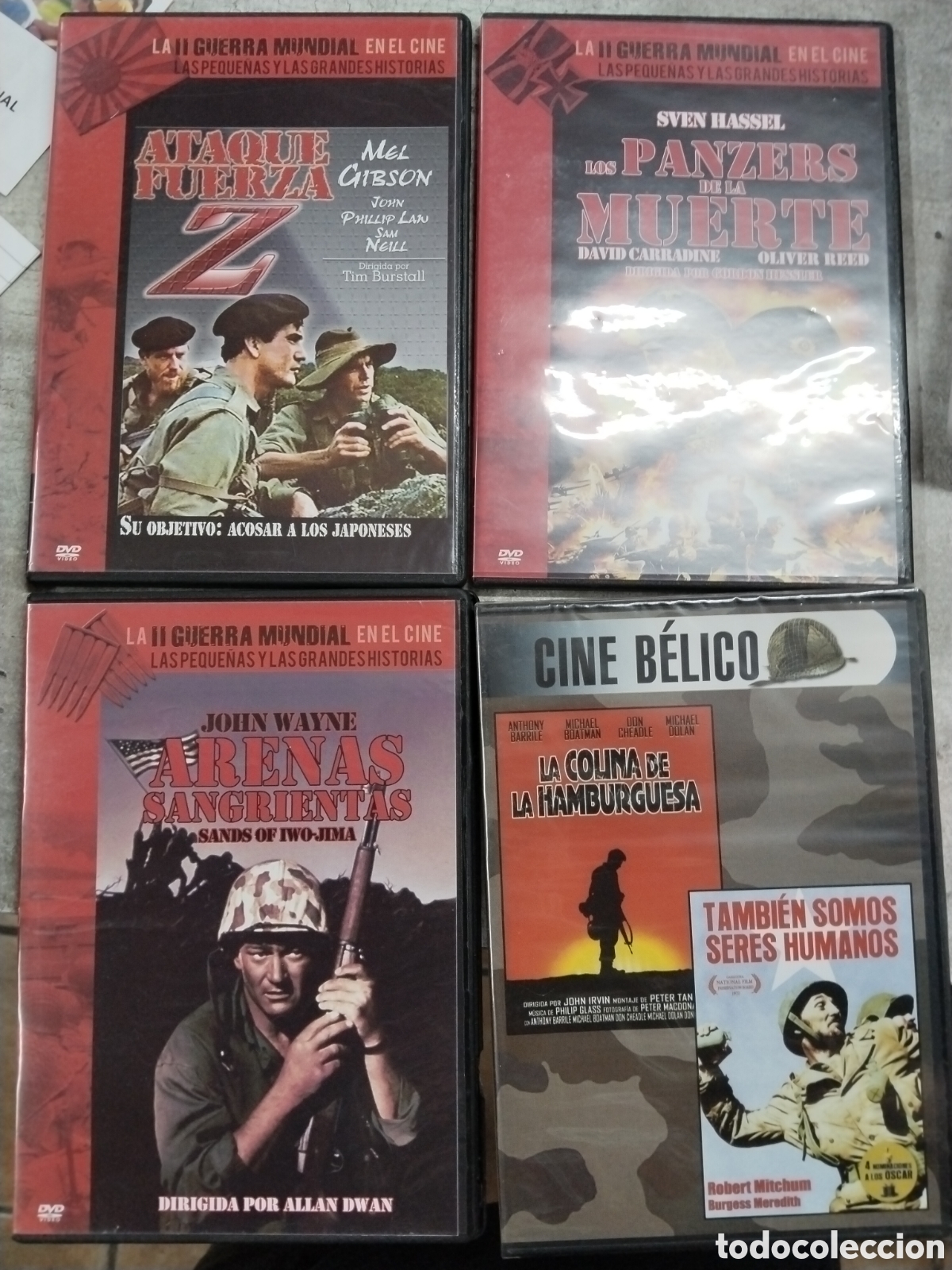 Cine: Lote de cuatro pel&iacute;culas b&eacute;licas