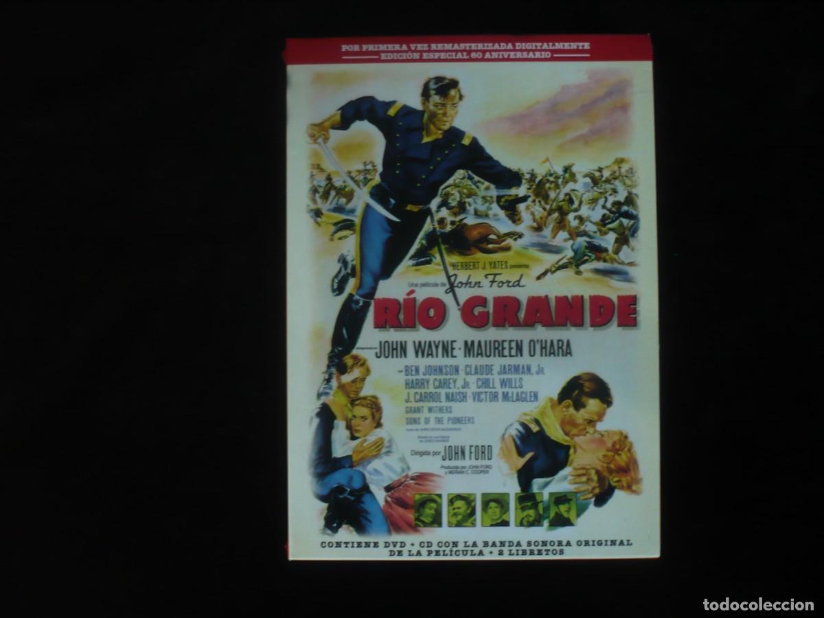 Cine: rio grande - john wayne y maureen o'hara - con dvd + cd + 2 libretos - como nuevo