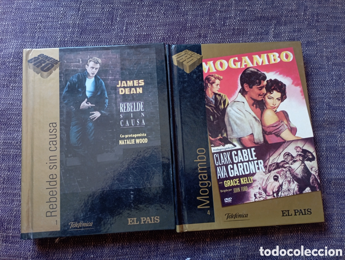 Cine: Lote 2 Peliculas dvd con libro &rdquo;Mogambo&rdquo; y &rdquo;Rebelde sin causa&rdquo;