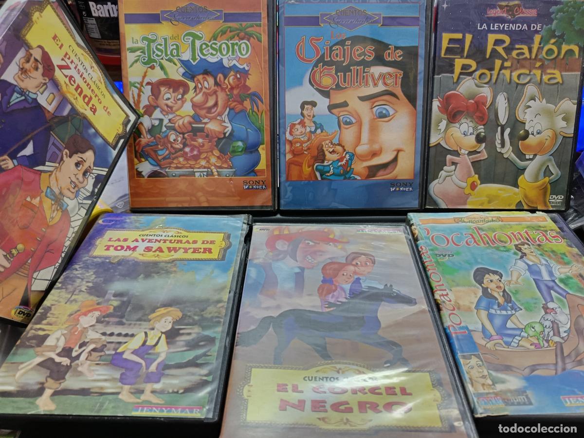 Cine: Lote de 7 DVDs Pel&iacute;culas Cuentos cl&aacute;sicos: La isla del tesoro, Los viajes de Gulliver, El Corcel...