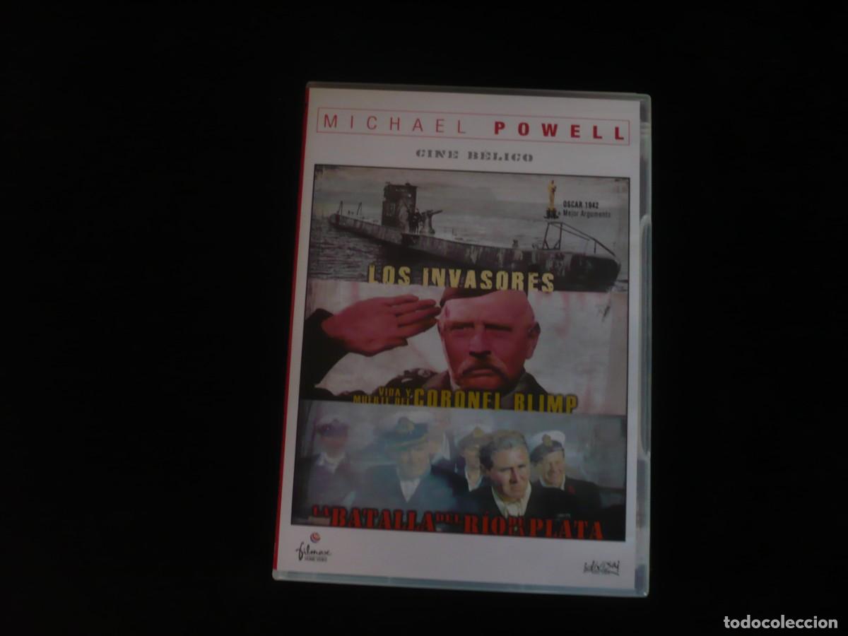 Cine: los invasores + la batalla del rio de la plata + vida y muerte coronel blimp - dvd casi como nuevos